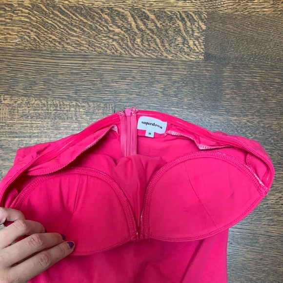 SUPERDOWN REVOLVE Stef Bustier Strapless Bodysuit Hot Pink Women’s Size Medium - Picture 10 of 15